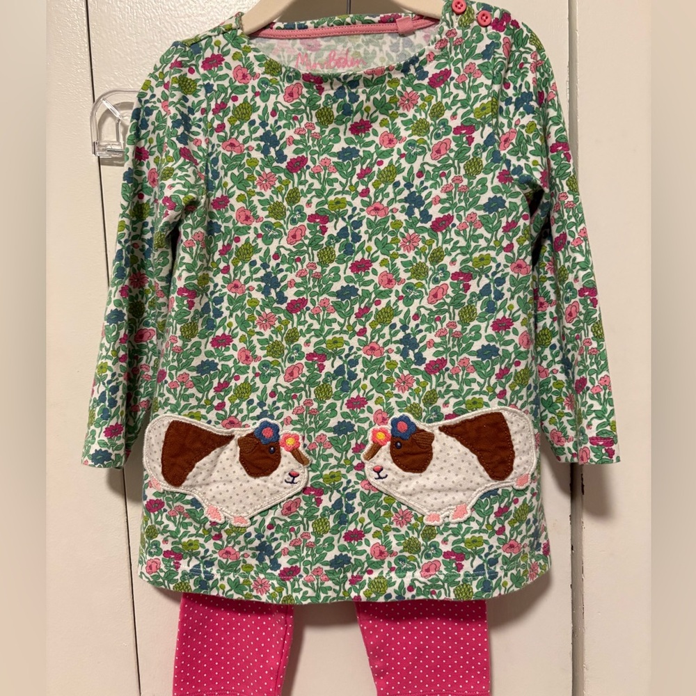Mini boden Guinea Pig tunic 2-3 yrs with matching Luigi pants 3T, GUC, pink